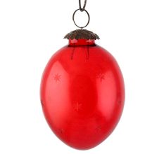 Set Of 3 piece Red Avocado Star Cut Christmas Hanging